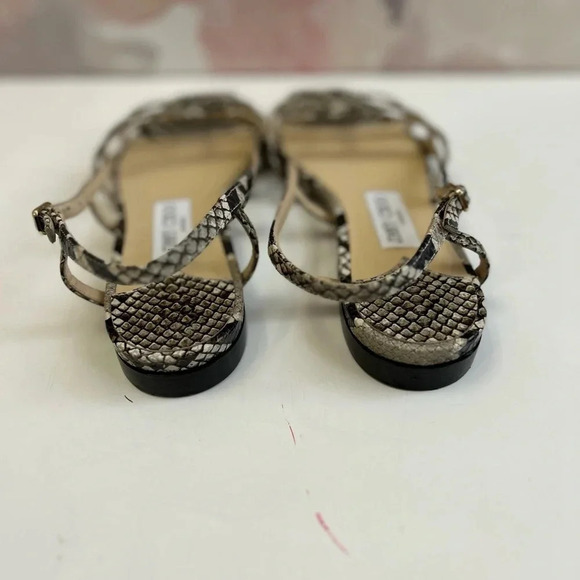 ! Jimmy Choo Arien Flat Snakeskin-Embossed Leather Sandals size 7 - Picture 8 of 9